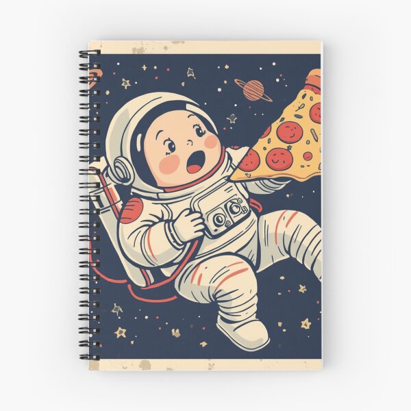 Item preview, Cute Astronaut Eating Pizza in Space – Funny Space Pizza Cartoon designed and sold by mrworld000.