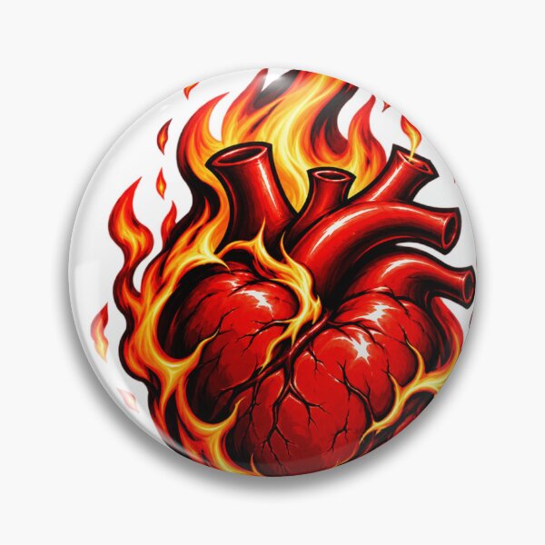 Item preview, Burning Heart – Fiery Anatomical Heart 3D designed and sold by Flower-Of-Life1.