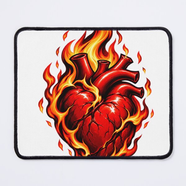 Item preview, Burning Heart – Fiery Anatomical Heart 3D designed and sold by Flower-Of-Life1.