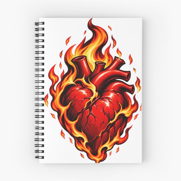 Item preview, Burning Heart – Fiery Anatomical Heart 3D designed and sold by Flower-Of-Life1.