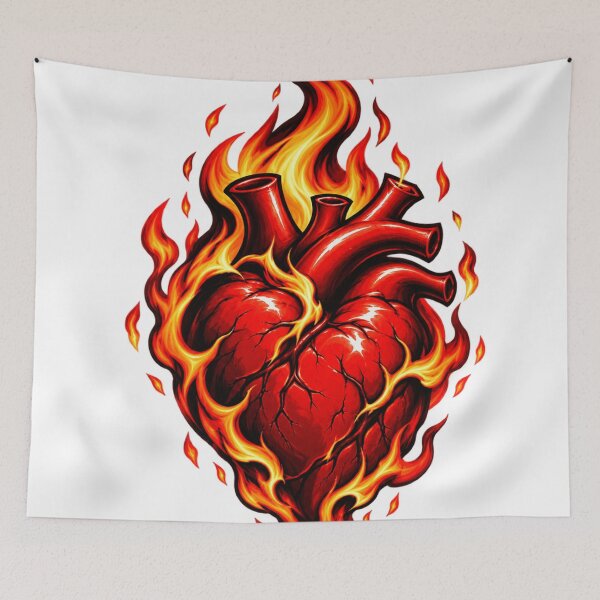 Item preview, Burning Heart – Fiery Anatomical Heart 3D designed and sold by Flower-Of-Life1.