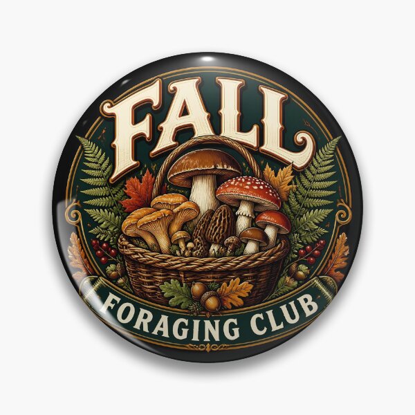 Item preview, Autumn Foraging Club Mushroom Emblem designed and sold by Fun2Fentastic.