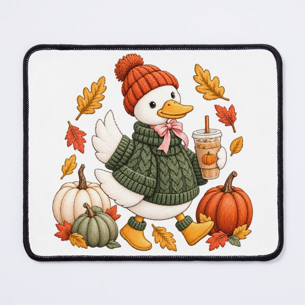 Item preview, Autumn Duck Pumpkin Spice Latte Cozy designed and sold by VGAfanatic.