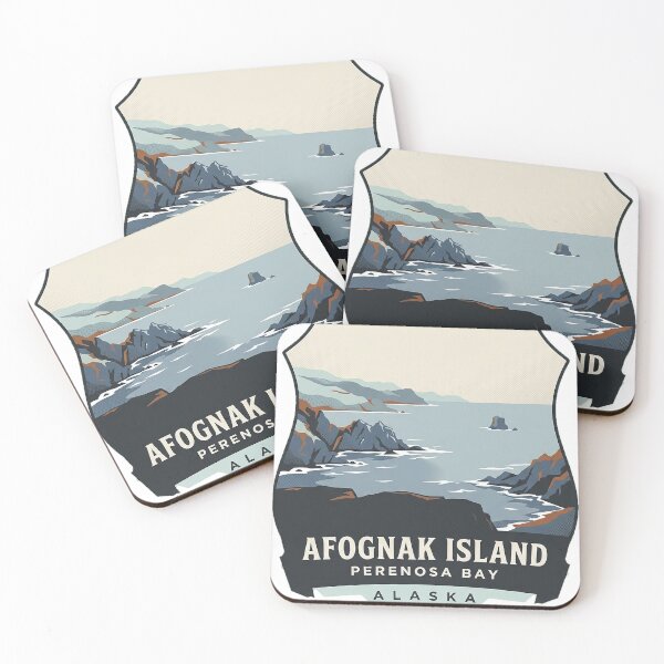Item preview, Perenosa Bay Afognak Island Alaska Crest Sticker designed and sold by DetourDgn.