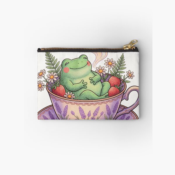Item preview, Lavender Cottagecore Frog Teacup Pastel Aesthetic Shirt designed and sold by Aesthetic Amphi-Lab.