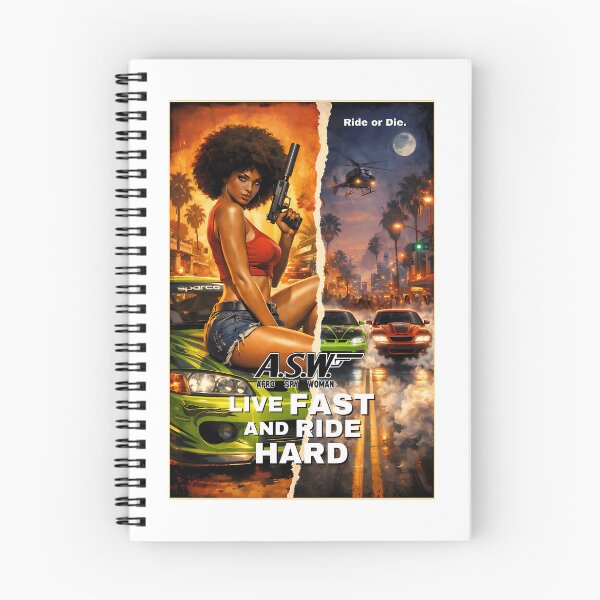 Item preview, Afro Spy Woman Live Fast And Ride Hard - Retro Action Movie designed and sold by Art-polar.