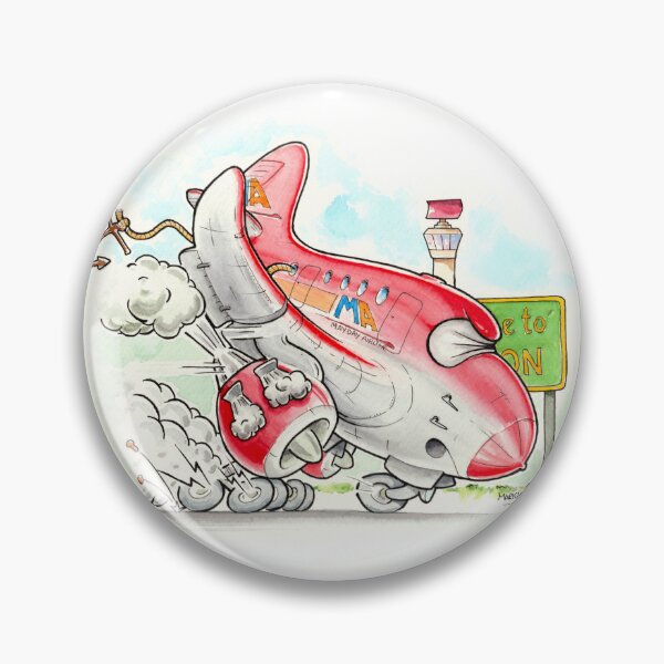 Item preview, Cartoon passenger plane landing designed and sold by Mark_Harvey_Creative.