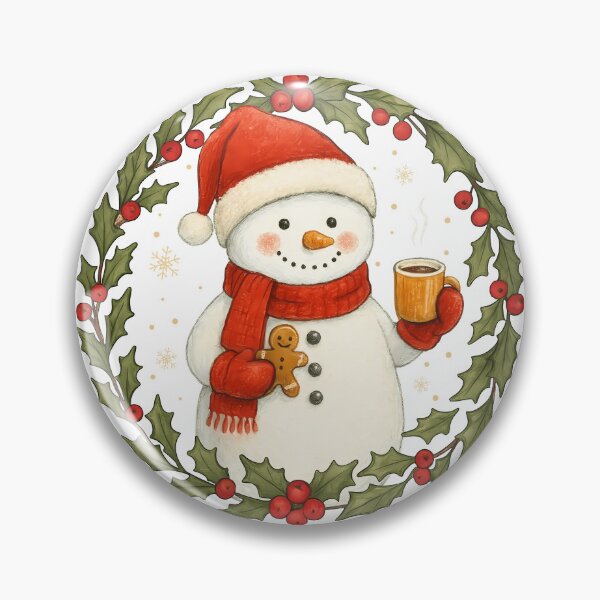 Item preview, Cute Snowman Hot Cocoa Gingerbread Christmas Winter designed and sold by varin-studio.