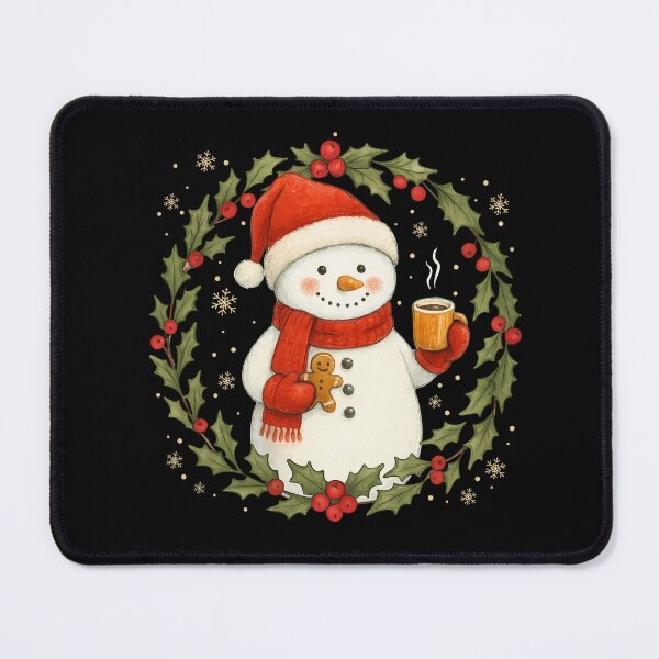 Item preview, Cute Snowman Hot Cocoa Gingerbread Christmas Winter designed and sold by varin-studio.