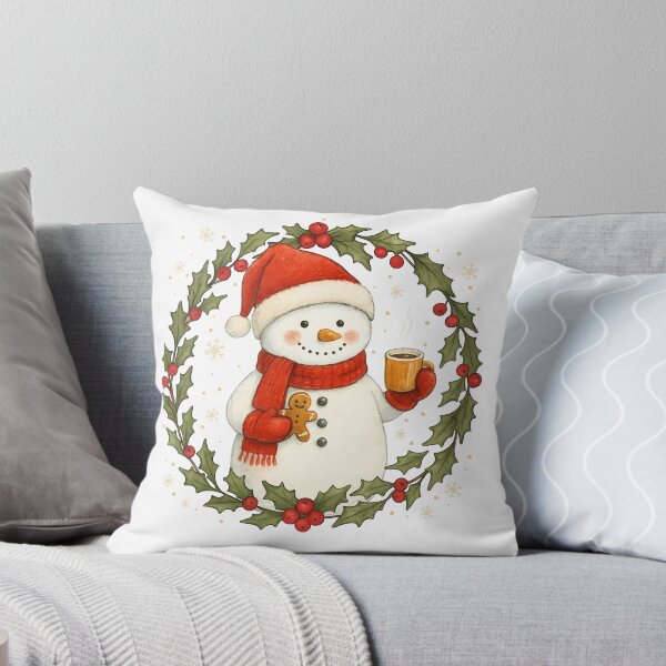 Item preview, Cute Snowman Hot Cocoa Gingerbread Christmas Winter designed and sold by varin-studio.