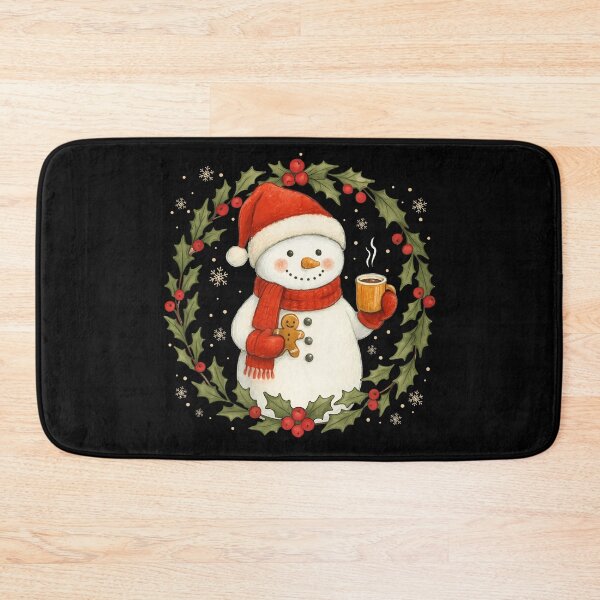 Item preview, Cute Snowman Hot Cocoa Gingerbread Christmas Winter designed and sold by varin-studio.