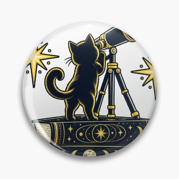 Item preview, Small Cat Big Universe — Stargazing Cat with Telescope designed and sold by thefreezoneart.