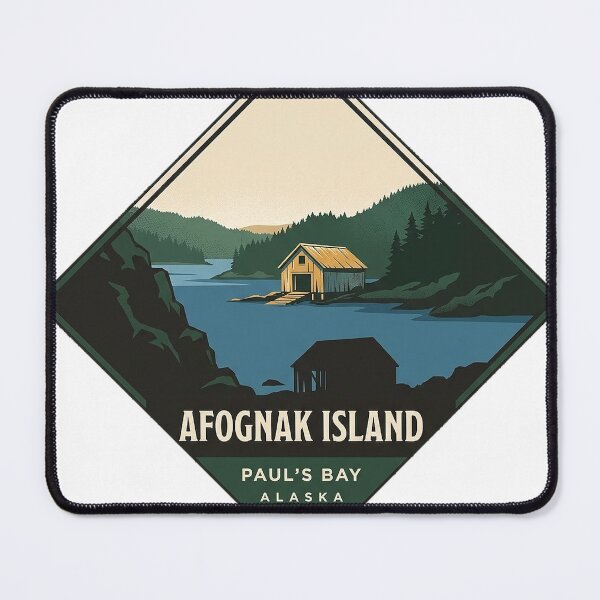 Item preview, Paul's Bay Afognak Island Alaska Boathouse Sticker designed and sold by DetourDgn.