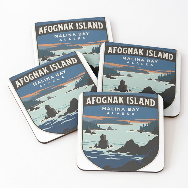 Item preview, Malina Bay Afognak Island Alaska Sea Stack Sticker designed and sold by DetourDgn.