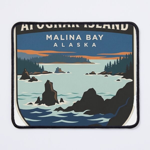 Item preview, Malina Bay Afognak Island Alaska Sea Stack Sticker designed and sold by DetourDgn.
