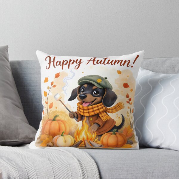 Item preview, Adorable dachshund Fall Art designed and sold by Kedspicedesign.