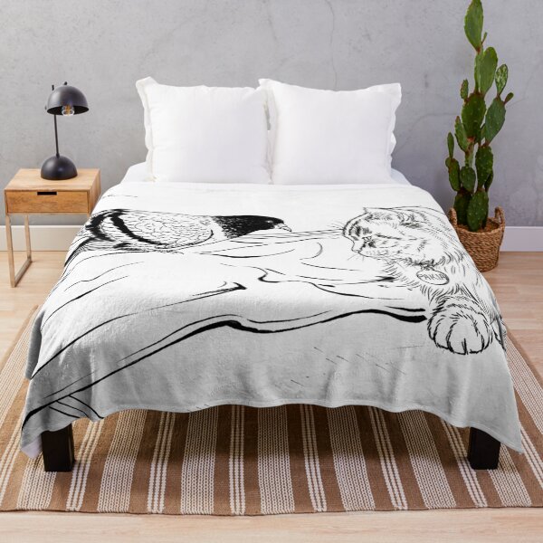 Item preview, Cat, pigeon, animal, love, peace, black and white, Japan designed and sold by citravisuel.