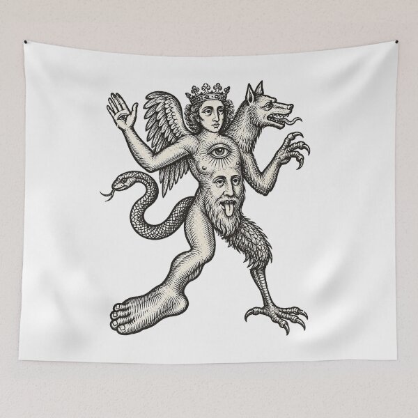 Item preview, Weird Medieval Chimera Vintage Woodcut designed and sold by CJLindy.