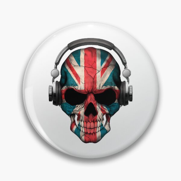 Item preview, Dark Skull Deejay With British Flag designed and sold by teeteeworldc.