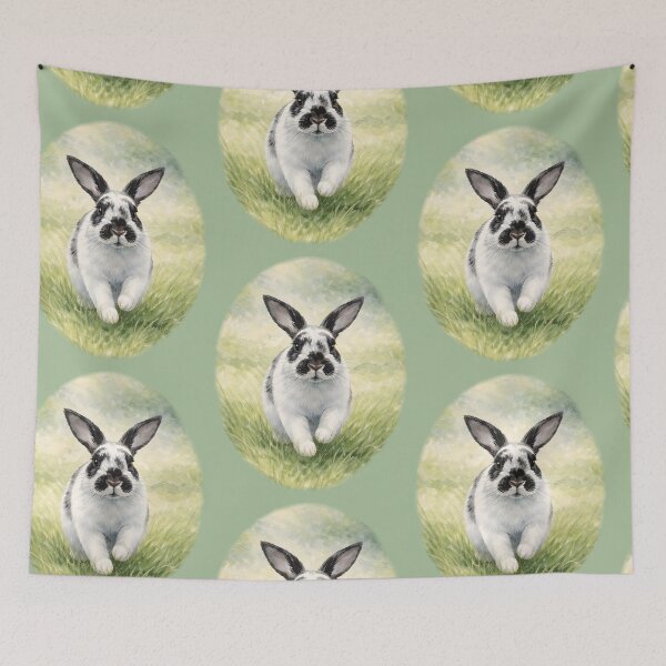 Item preview, Watercolor Bunny Running Through Meadow designed and sold by blankTeeShirt.