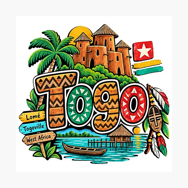 Item preview, Hand Drawn Togo Travel Souvenir Landmark Gift designed and sold by MichaeIRellov.