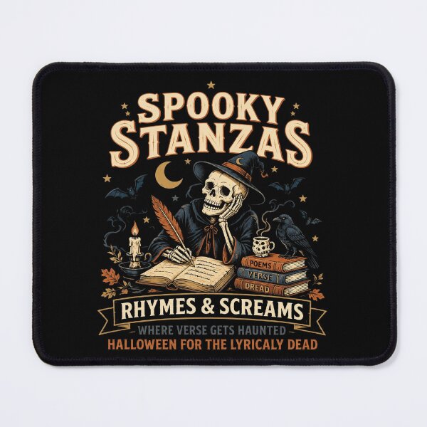 Item preview, Spooky Stanzas Skeleton Poet Typography for Writers designed and sold by AubreeWu.