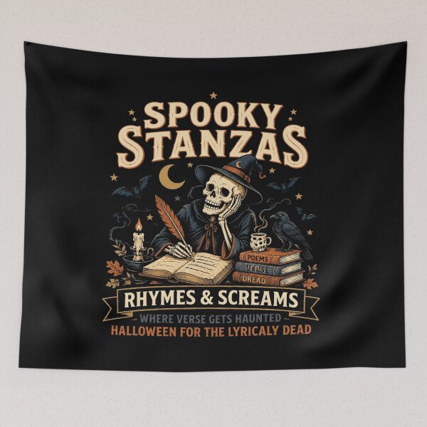 Item preview, Spooky Stanzas Skeleton Poet Typography for Writers designed and sold by AubreeWu.