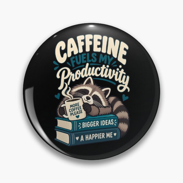 Artikelvorschau, Caffeine Fuels My Productivity Funny Coffee Raccoon entworfen und verkauft von Ridaelb.