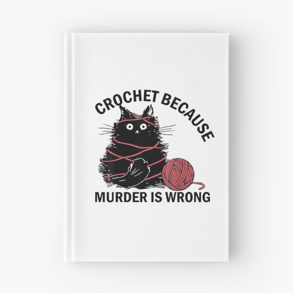 Item preview, Crochet Because Murder Is Wrong Funny Vintage Cat  designed and sold by mismesss.