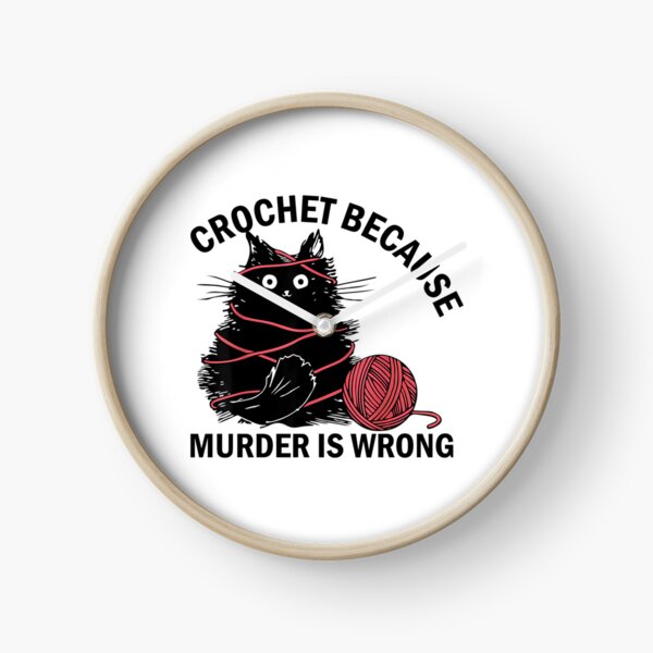 Item preview, Crochet Because Murder Is Wrong Funny Vintage Cat  designed and sold by mismesss.
