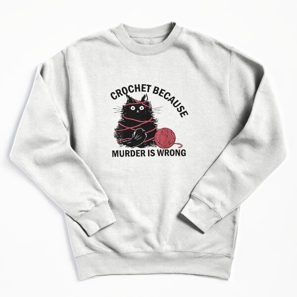 Item preview, Crochet Because Murder Is Wrong Funny Vintage Cat  designed and sold by mismesss.