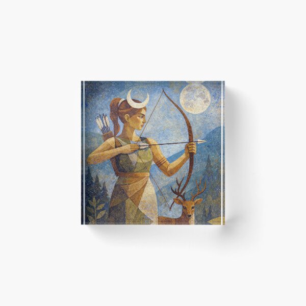 Item preview, Artemis Painting – Greek Moon Goddess and Divine Huntress designed and sold by GalleryKauffeld.