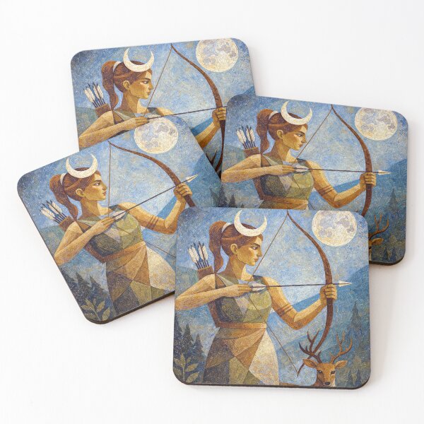 Item preview, Artemis Painting – Greek Moon Goddess and Divine Huntress designed and sold by GalleryKauffeld.