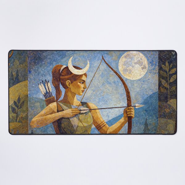 Item preview, Artemis Painting – Greek Moon Goddess and Divine Huntress designed and sold by GalleryKauffeld.