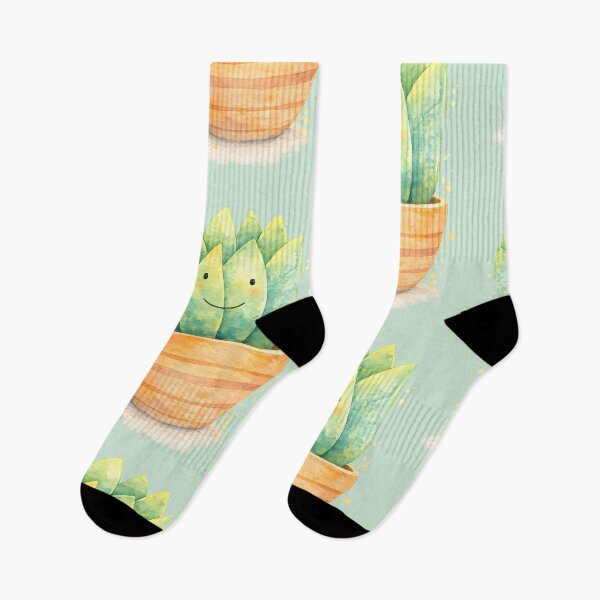 Item preview, Suculenta feliz en acuarela: linda ilustración de una planta sonriente. designed and sold by blankTeeShirt.