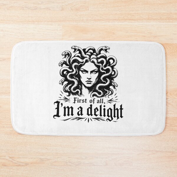 Item preview, First Of All Im A Delight Medusa Gorgon Dark Silver Engraved Mythology Fan Apparel designed and sold by slmfams.