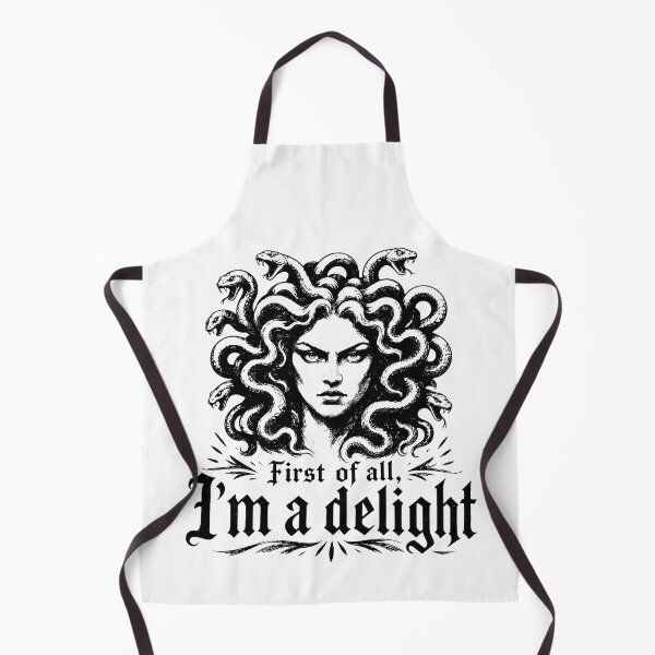 Item preview, First Of All Im A Delight Medusa Gorgon Dark Silver Engraved Mythology Fan Apparel designed and sold by slmfams.