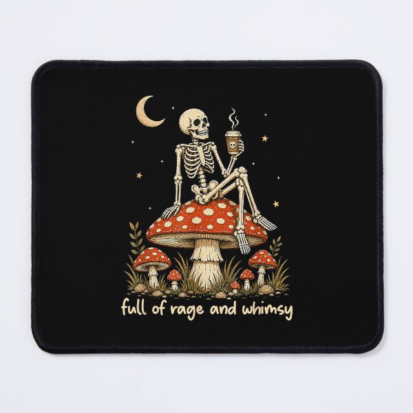 Item preview, Full of Rage and Whimsy Skeleton Mushroom Halloween Cottagecore designed and sold by nryum.