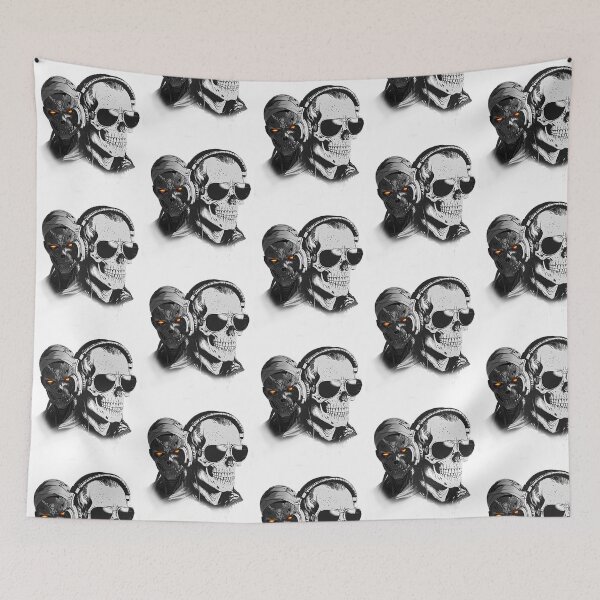 Item preview, Skull Art T-Shirt Design Skull With Headphones designed and sold by teeteeworldc.