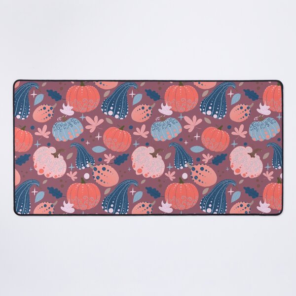 Item preview, Whimsical Pumpkin Patch - Orange and blue fall pattern designed and sold by Home Cyn Home.