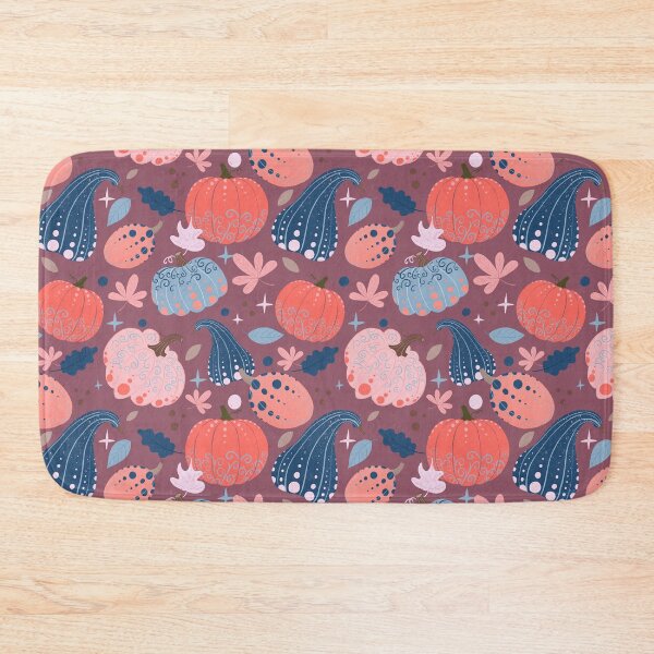 Item preview, Whimsical Pumpkin Patch - Orange and blue fall pattern designed and sold by Home Cyn Home.
