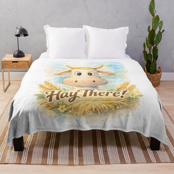 Item preview, Hay There! Cute Farm Cow Watercolor Illustration designed and sold by blankTeeShirt.