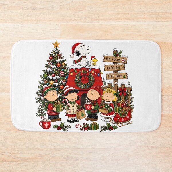Item preview, Peanuts Christmas Scene Snoopy Charlie Brown Festive  designed and sold by Odd-Rainbow-Ink.