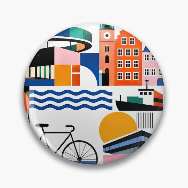 Item preview, Colorful geometric illustration of Aarhus, Denmark featuring ico designed and sold by ckybe.