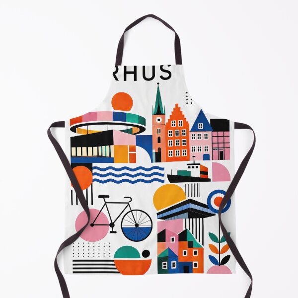 Item preview, Colorful geometric illustration of Aarhus, Denmark featuring ico designed and sold by ckybe.