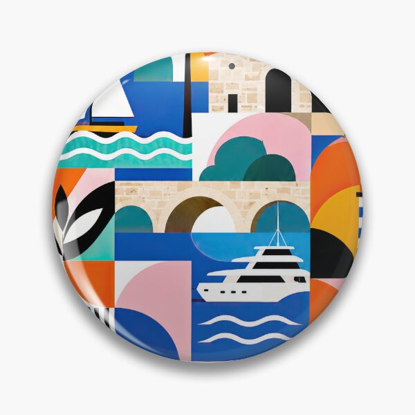 Item preview, Colorful geometric travel poster celebrating La Romana, Dominica designed and sold by ckybe.