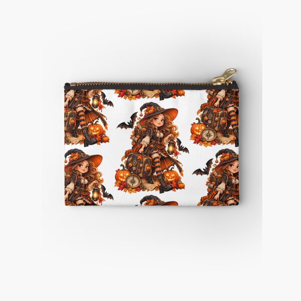 Item preview, Witchy Autumn Adventure – Pumpkin Explorer with Vintage Luggage designed and sold by Clothes With Smiling Animals Walt Gral.