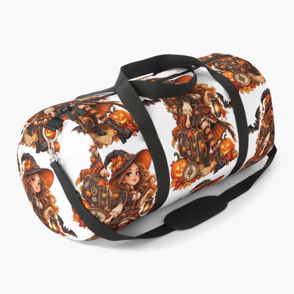 Item preview, Witchy Autumn Adventure – Pumpkin Explorer with Vintage Luggage designed and sold by Clothes With Smiling Animals Walt Gral.