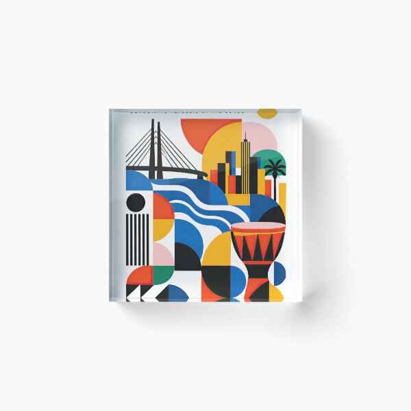 Item preview, Colorful geometric poster featuring Kinshasa, Democratic Republi designed and sold by ckybe.