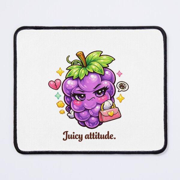 Item preview, Juicy Attitude Grape Pastel Kawaii Sassy Fruit Art designed and sold by Sommium .